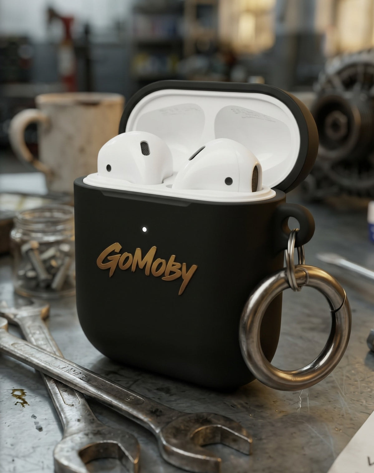 GoMoby AirPods® Case with Carabiner – Protective TPU Cover