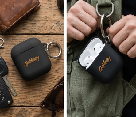 GoMoby AirPods® Case with Carabiner – Protective TPU Cover
